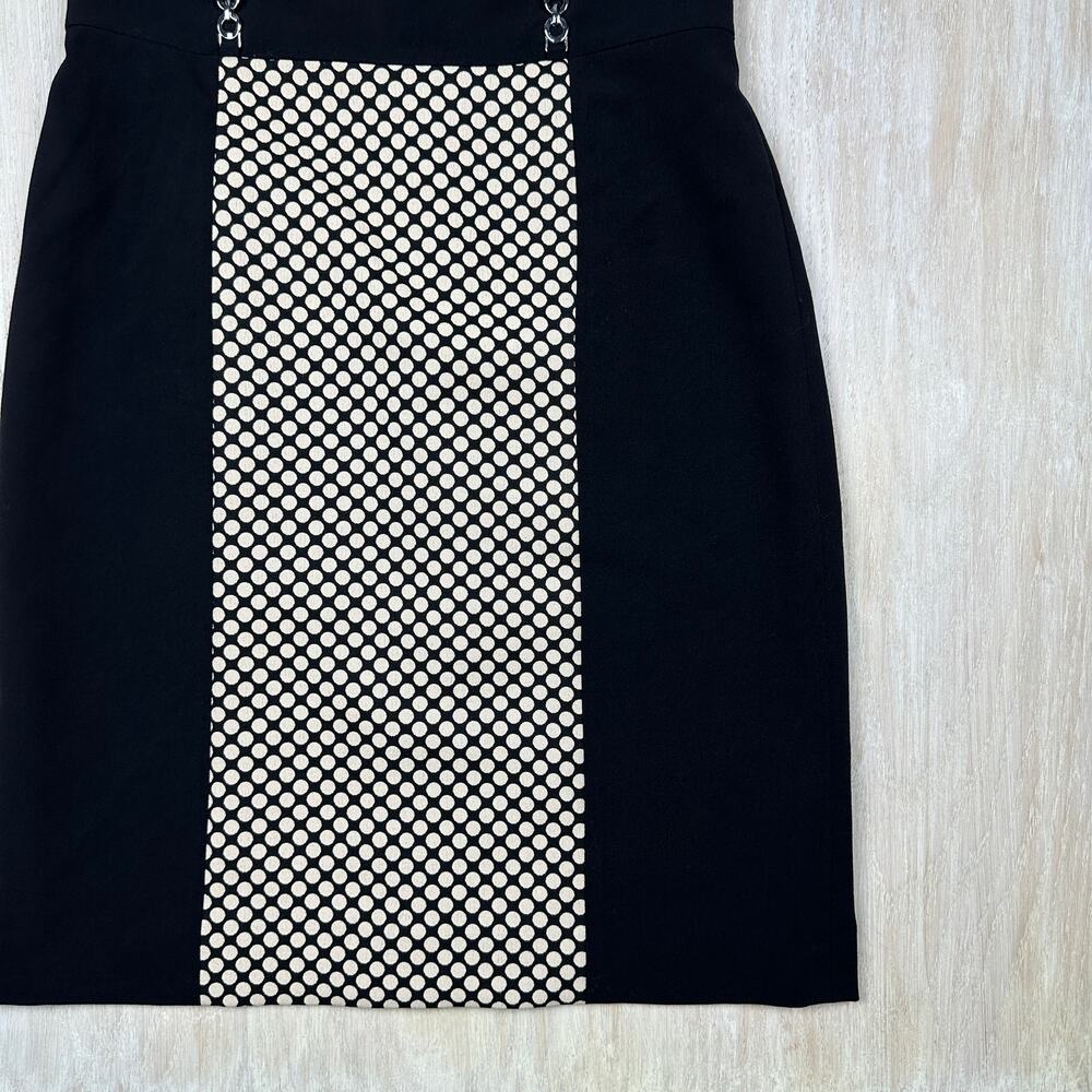 Tahari ASL Sleeveless Cream Black Lined Polkadot Career Workwear Lined Dress 6 - Picture 2 of 13